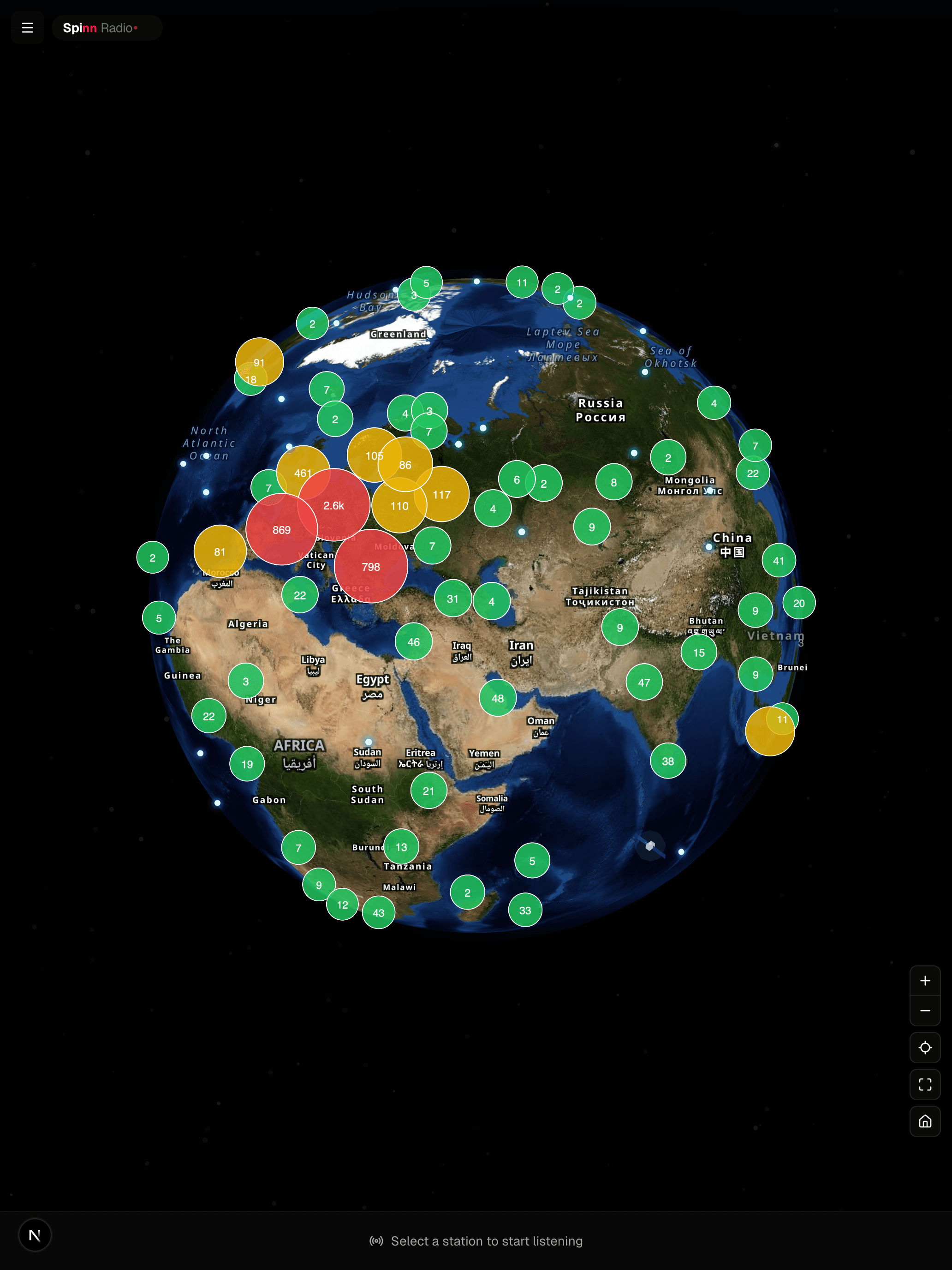 Spinn Radio explore view on iPad — curated station collections